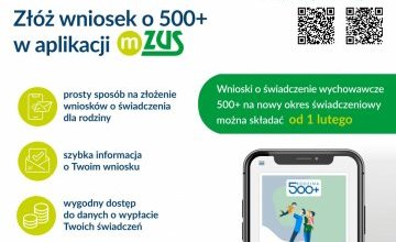 Informacja dotycząca świadczenia wychowawczego 500+