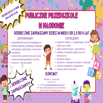 plakat promocja przedszkole w Młodowie